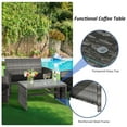 thumbnail image 4 of Costway 8PCS Patio Rattan Furniture Set Conversation Glass Table Top Sofa Cushioned, Black, 4 of 6