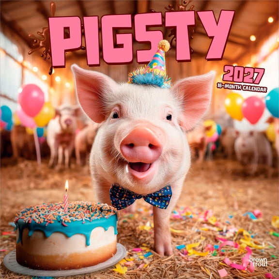 Pigsty | 2027 12x24" (Hanging) Wall Calendar | Plastic-Free | BrownTrout