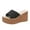 Black, variant on Tuobarr Women's Wedge Sandals Women's High Heels One Line Thick Sole Slippers Sponge Bottom Beach Sandals Black US Size 9