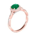 thumbnail image 2 of Aonejewelry 1.25 Ct. Ttw Interwine Shank Diamond and and Emerald Ring In 14k Rose Gold, 2 of 4