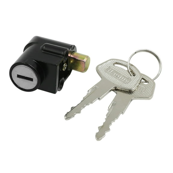 Unique Bargains Stainless Steel Black Motorcycle Steering Lock with Two Keys for  GN125