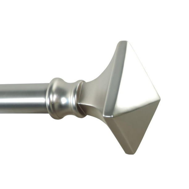 72"144" ADJUSTABLE BRUSHED NICKEL SINGLE 1 INCH DIA. CURTAIN ROD