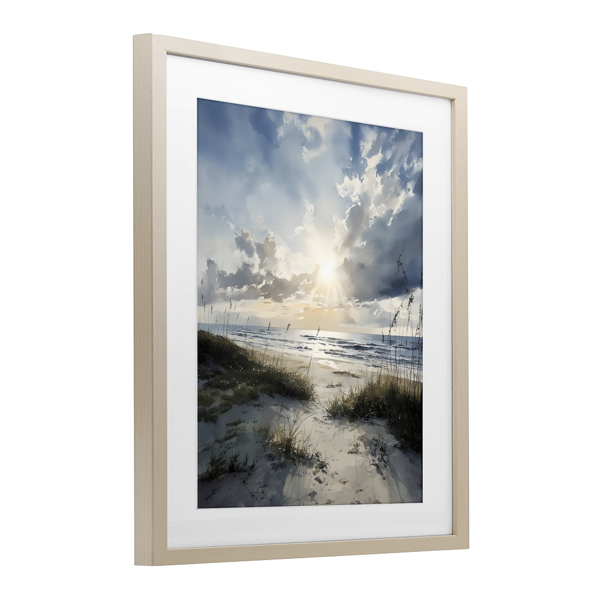 Stupell Industries Sunshine On The Beach Birch Framed Print Under Glass, design by Franklyn Gregory