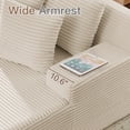 thumbnail image 6 of Muumblus Oversized Chaise Lounge Chair Indoor Furniture, No Assembly Required, Plush Corduroy Cloud Floor Sofa Bed for Living Room, Beige, 6 of 11