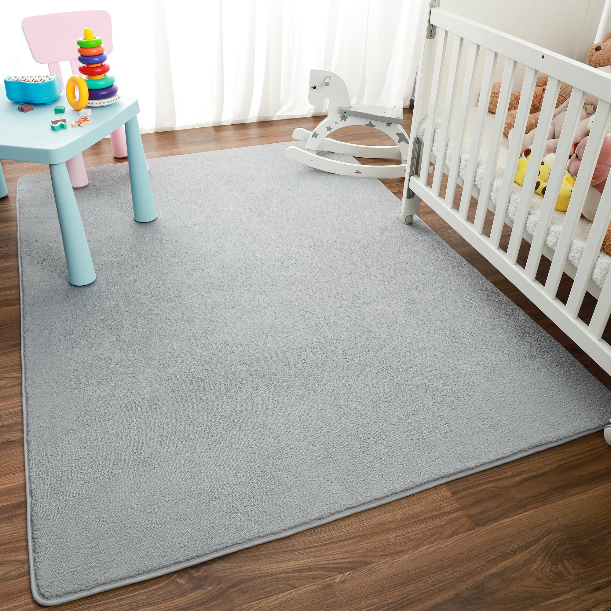 Arogan Soft Low Pile Rug Modern Area Rugs for Bedroom Living Room,Suitable for Boys Girls Teenagers and Adults with Super Soft Touch , Gray , 4' x 6'