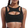 thumbnail image 2 of IWRICH Women's High Impact Stretchy Sports Bra Racerback Workout High Support Sports Bras Black XL, 2 of 4
