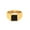 Gold black, variant on Men's Women's Stainless Steel Retro Square Cubic Zirconia Rings Simple Thumb Pinky Ring Gold Red Size 9