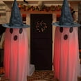 thumbnail image 6 of LHNFT Halloween Decorations Outdoor, Light Up Spooky Ghost with Witch Hat for Halloween Party Outside Decor Lighted Ghosts Stakes for Front Porch Yard Garden Home, 6 of 9