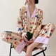 thumbnail image 5 of Pijamas con estampado de tulipanes para mujer, primavera y otoño, nuevo estilo perezoso, elegante, para el hogar, pijamas de satén de seda, ropa de dormir femenina, 5 of 6