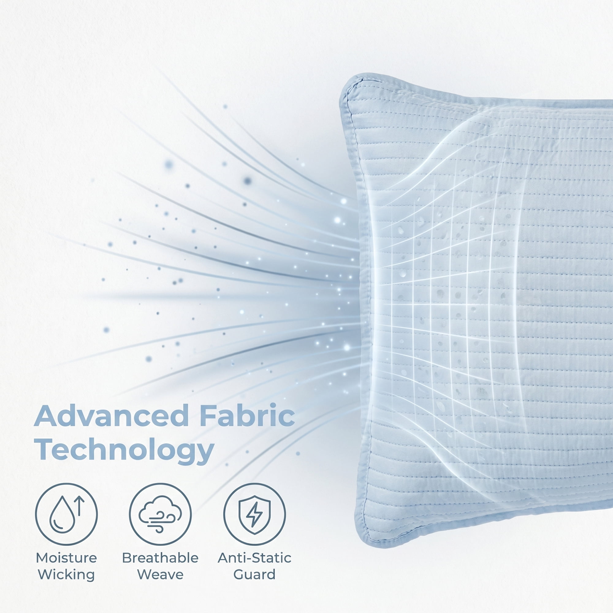 Unique Bargains Envelope-style Pillow Protector, 1 Pack Quilted Pillow Protector Sky Blue