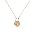 thumbnail image 3 of ARAIYA FINE JEWELRY 10K Yellow Gold Round-shape Lab Grown Diamond LOCK Pendant with Yellow Plating Cable Chain Necklace (1/4 cttw, D-F Color, VS1 Clarity) 18", 3 of 7