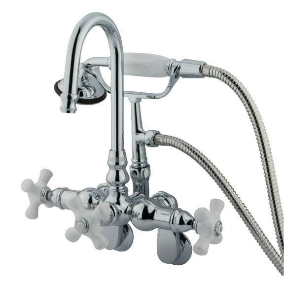 Kingston Brass CC308T1 Vintage Clawfoot Tub Faucet with Hand Shower, Polished Chrome