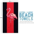 thumbnail image 2 of Oversized Terry Beach Towel 36 x 72 in Soft Extra Large Pool Swim Towels for Adult Women Gift Big Travel Blanket Cruise Must Haves Vacation Accessories Essentials Gear Stuff Rose Flamingo, 2 of 6