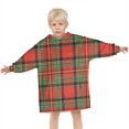 thumbnail image 3 of Red Green Checkerboard Checkered Pattern Blanket Hoodies for Kids 6-13YR Oversize Wearable Blanket Hoodies for Boys Girls Teens, 3 of 7