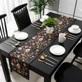 thumbnail image 3 of Watercolor Flowers Table Runner 36 Inches Long, Farmhouse Floral Vintage Black Kitchen Coffee Dining Table Decoration for Home Party Birthday Wedding Home Decor 13x36 Inches, 3 of 8