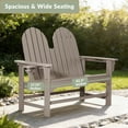 thumbnail image 5 of WestinTrends St. Augustine Outdoor Patio 49" HDPE Adirondack Garden Bench, Weathered Wood, 5 of 16