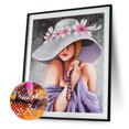 thumbnail image 3 of (k086) Serie Personajes Mujer Elegante Con Diamante Parcial Pintura Resina Con Forma Especial Diamante 30*40cm, 3 of 9