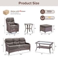 thumbnail image 5 of Bellefurn 7 Pieces Luxury Patio Furniture Sets Outdoor Conversation Sets with Swivel Rocker Chairs with 6" Thick Cushion,Sofa,Side Table and Ottomans,for Porch Deck Backyard Poolside, 5 of 13