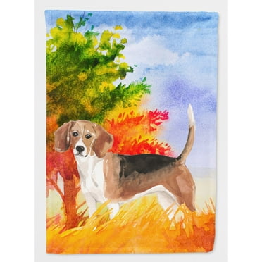 Carolines Treasures CK1959CHF Fall Beagle Flag Canvas House Size  Large multicolor