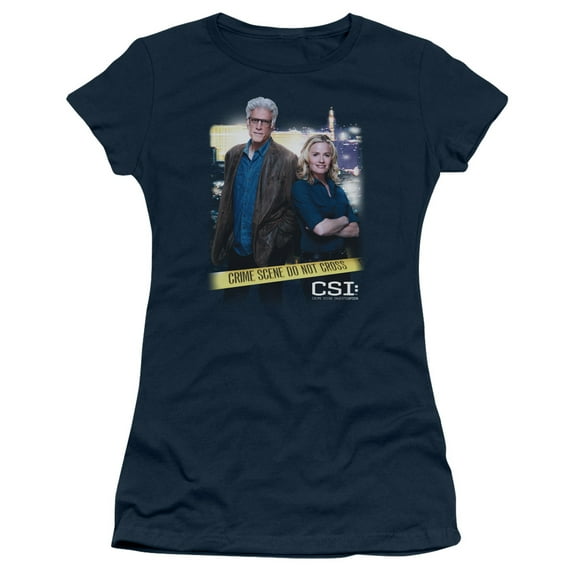 Csi Do Not Cross Junior Women's Sheer T-Shirt Navy