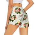 thumbnail image 4 of Picia Vintage Bike Flower Butterfly Pattern Women's 2 in 1 Athletic Running Shorts High Waisted Workout Casual Gym Sweat Shorts with Comfy Liner Zipper Pockets-Large, 4 of 9