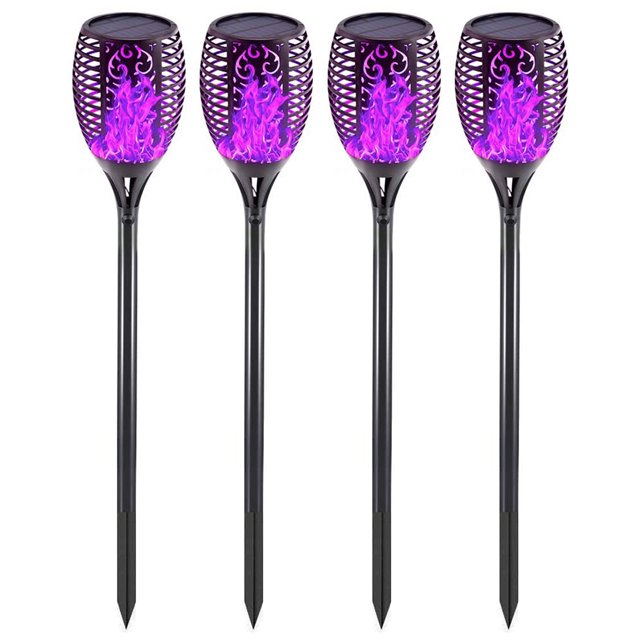 Lámpara de enchufe solar Carga solar Parpadeo Luz LED Decoración Jardín (4 piezas)