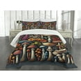 thumbnail image 4 of Ambesonne Botanical Quilted Bedspread Set 3 Pcs, Surreal Colorful Mushroom, King Size, Dark Blue Grey and Multicolor, 4 of 4