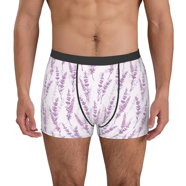 Fotbe Lavender Flowers Calzoncillos Tipo Boxer con Bolsa de Soporte Total para Hombre, X-Temp Fresco, Transpirable y de Secado Rápido-XX-Large