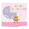Club Pack of 150 Teddy Baby Pink Paper Baby Shower Invitation Cards 7.25"