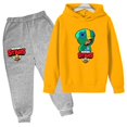 thumbnail image 3 of Conjunto de 2 piezas con capucha y pantalones para niños y niñas, chándal con estampado de juego de moda para primavera y otoño, de 3 a 13 años, trajes clásicos de anime, 3 of 5
