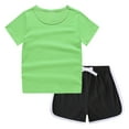thumbnail image 4 of XZNPDUCQ Toddler Girl Clothes, 2Pcs Baby Girl Summer Outfits Sleeveless Bow Knot Tank Shirts Tops + Shorts Clothing Sets 1-5T T-Shirt Set 7-8 Years Green, 4 of 9