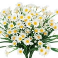 thumbnail image 1 of Xiao Hua 8 manojos de flores artificiales para exteriores, crisantemos falsos, plantas de plástico, vegetación falsa, margaritas blancas, 1 of 5