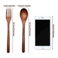 thumbnail image 2 of Wooden Spoons Forks Set Including Wooden Spoons and Wooden Forks Japanese Wooden Utensil Set Reusable Handmade Natural Wood Flatware Set for Cooking Stirring Eating (6 Pieces), 2 of 6