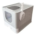 thumbnail image 3 of Bac à Litière pour Chat avec Capuche Entièrement Fermé Toilette pour Chat avec Porte Durable Réutilisable Facile Gris, 3 of 9