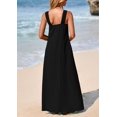 thumbnail image 2 of Vestido de verano PRETTYGARDEN 2025 para mujer sin mangas maxi negro, 2 of 9