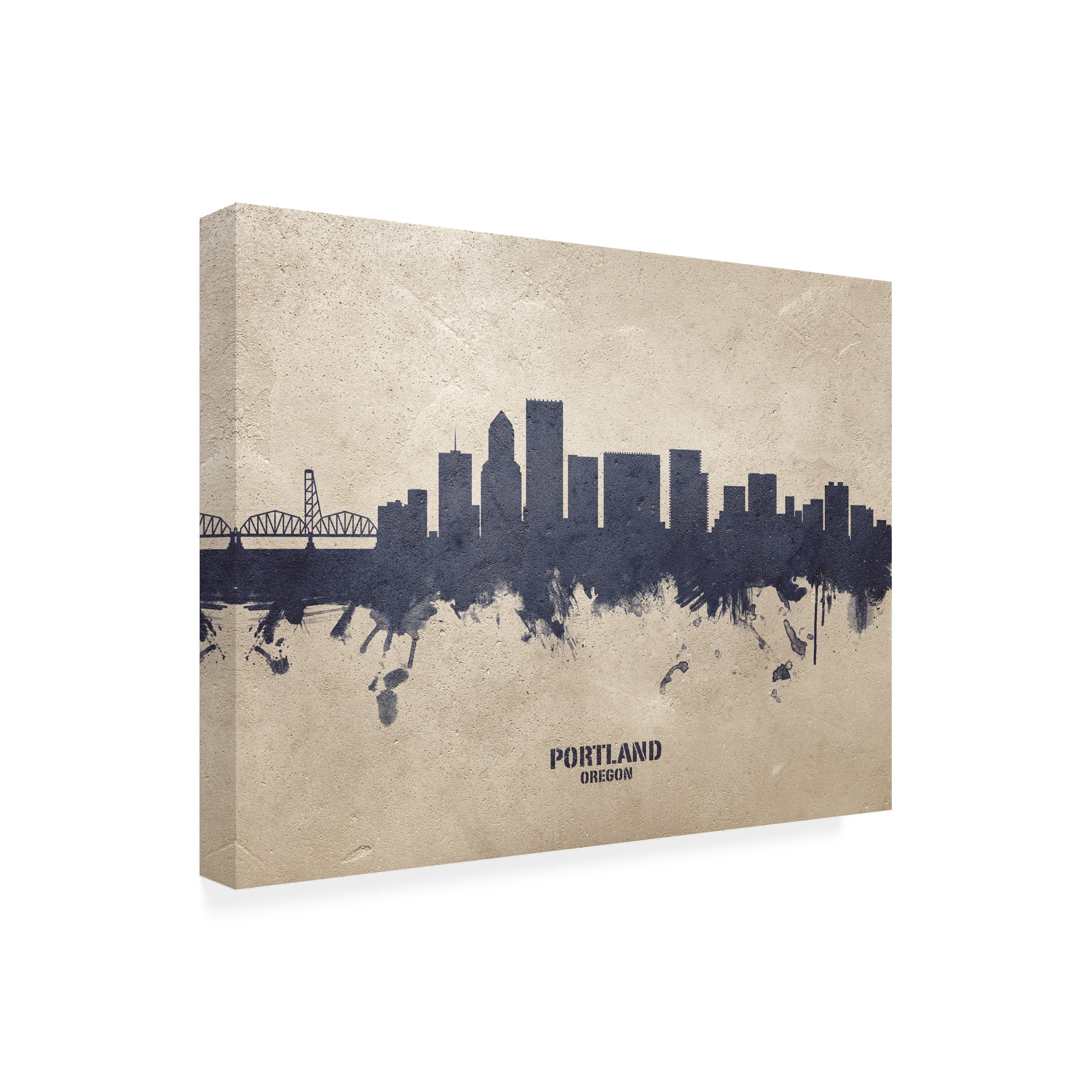 Michael Tompsett 'Portland Oregon Skyline Concrete' Canvas Art