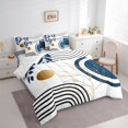 thumbnail image 3 of Castle Fairy Minimalism Stripes Bedding Comforter Set,Tree Leaves Full Bedding Set, 3 of 8