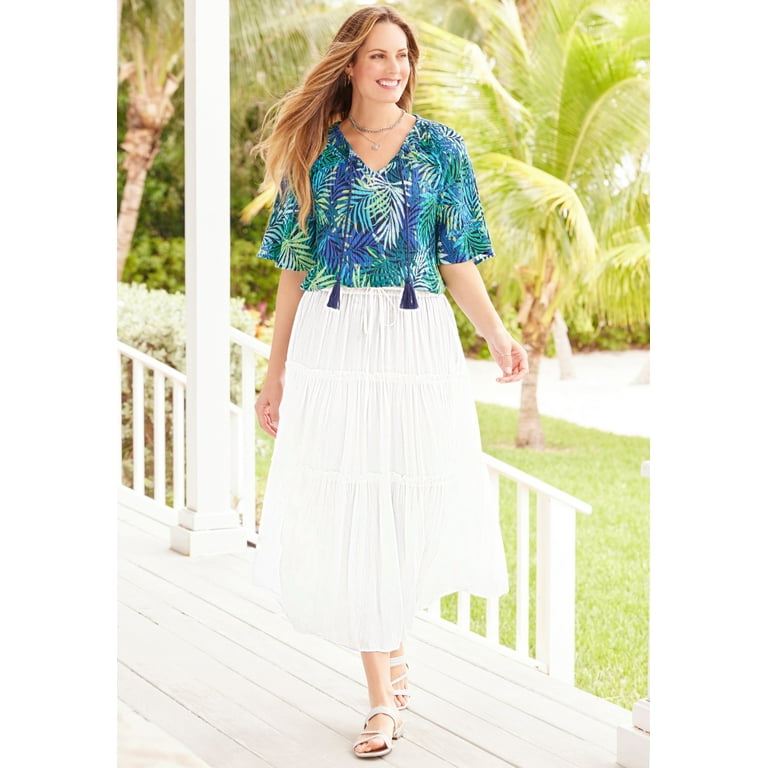 Catherines Women s Plus Size Tiered Midi Skirt