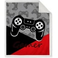 thumbnail image 2 of Gaming Gifts for Men Boys Son Girls Gamer Christmas Birthday Video Game Theme Present Soft Plush Kids Adults Sherpa Throw Decor Player Bedroom Living Room Couch Sofa 50"x60", 2 of 6