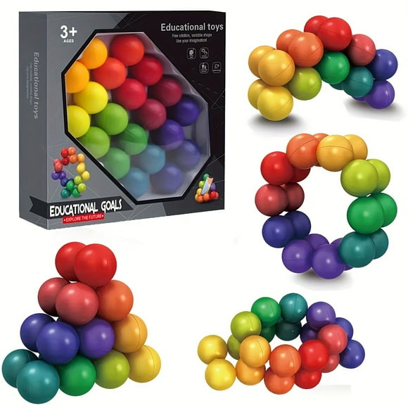 One Unique Non-Magnetic Plastic 3D DIY Educational Magic Cube Ball - Infinity Cubes with Puzzle, Vent Toy Functions and New Strange Design