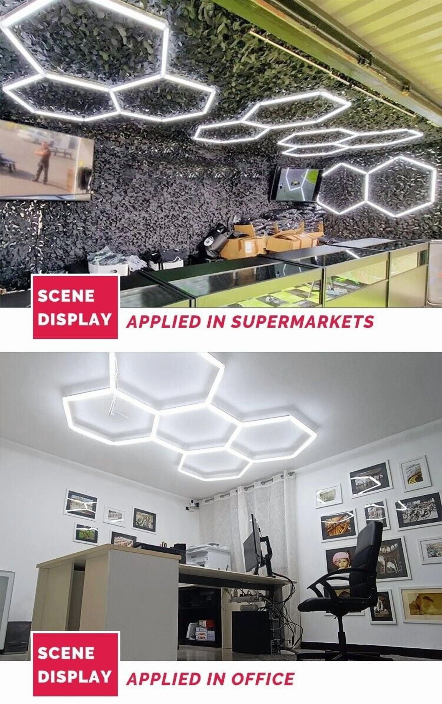 Led Hexagon Ceiling Workshop Lights Luxury Led Garage Gym Hexagonal Light 6500K