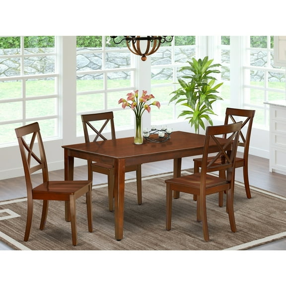 Victorian Dining Room Furniture Set - 5Pc Table & Chair Set - Elegant Vintage Style - 36x60 Inch Rectangular Table