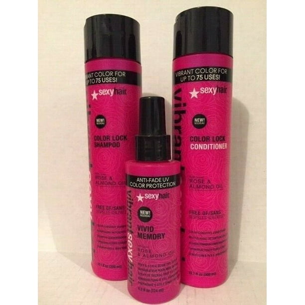 Vibrant Sexy Hair Color Lock Set Shampoo Conditioner Rose and Almond