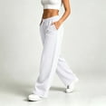 thumbnail image 5 of Chiccall Baggy Wide Leg Sweatpants for Women Elastic Drawstring Waist Pockets Casual Sweat Pants Athleisure Loungewear Trousers, 5 of 7