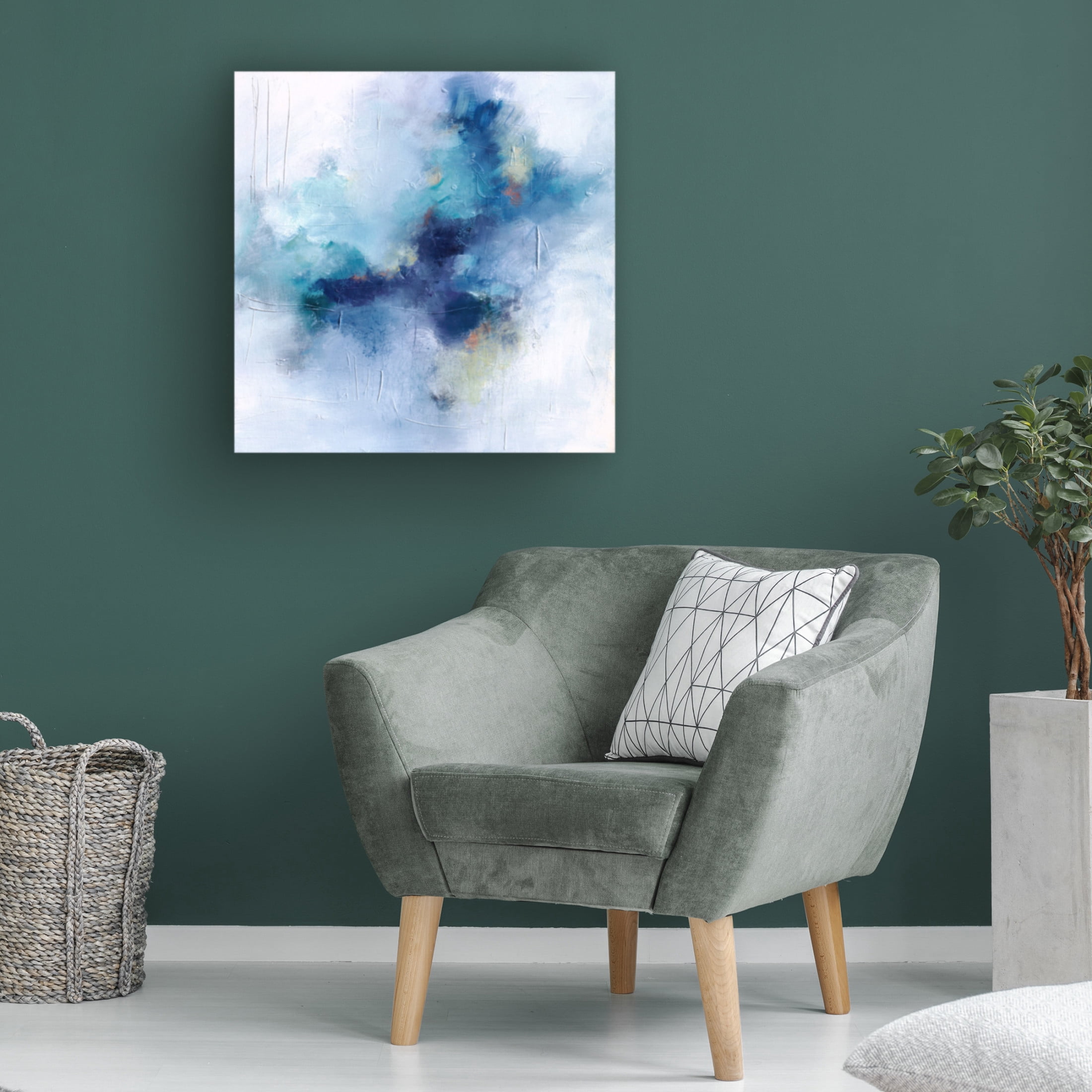 Canvas Wall Art - Karen Hale 'Blue Fusion 3' Wall Art for Living Room, Bedroom, or Office Décor by Trademark Fine Art - 24 x 24 Inches