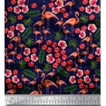 thumbnail image 1 of Soimoi Cotton Cambric Fabric Leaves,Floral & Flamingo Bird Print Fabric by Yard 56 Inch Wide, 1 of 1