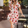 thumbnail image 3 of Rateoe Strawberries Pattern Women’s Short Sleeve Dress – Casual Elegant Summer A-Line Dress for Everyday Wear, 3 of 6