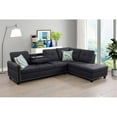 thumbnail image 3 of Star Home Living Corp Victor Linen Fabric Sectional Sofa in Black/Gray, 3 of 7