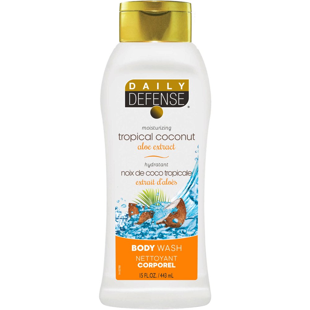 Daily Defense Moisturizing Tropical Coconut Aloe Extract Body Wash, 15. fl oz