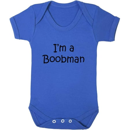 

I M A Boobman Cotton Baby Bodysuit One Piece Royal Blue Newborn